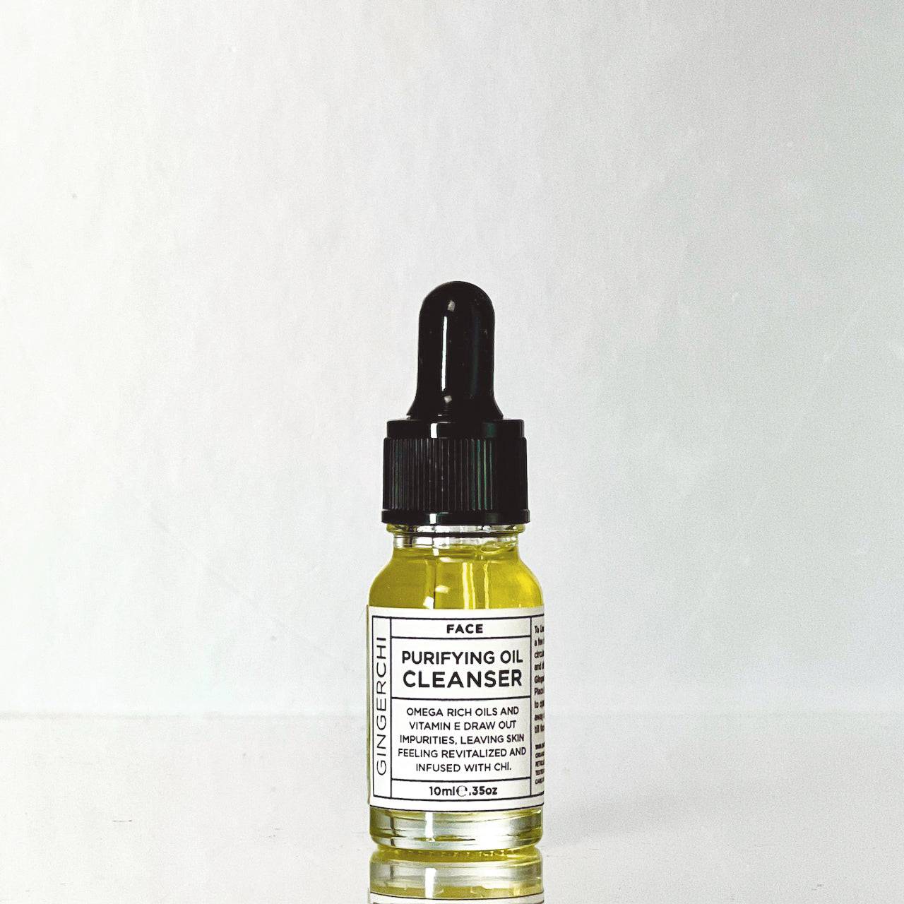 Mini purifying oil cleanser bottle with dropper for skincare