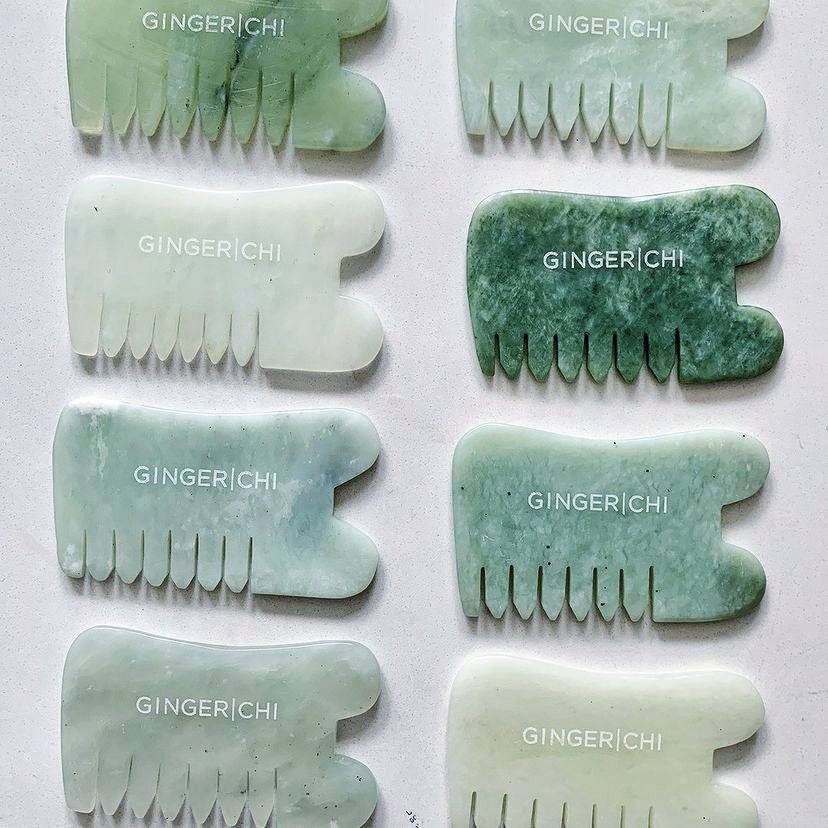 Jade Gua Sha Face & Comb Tool
