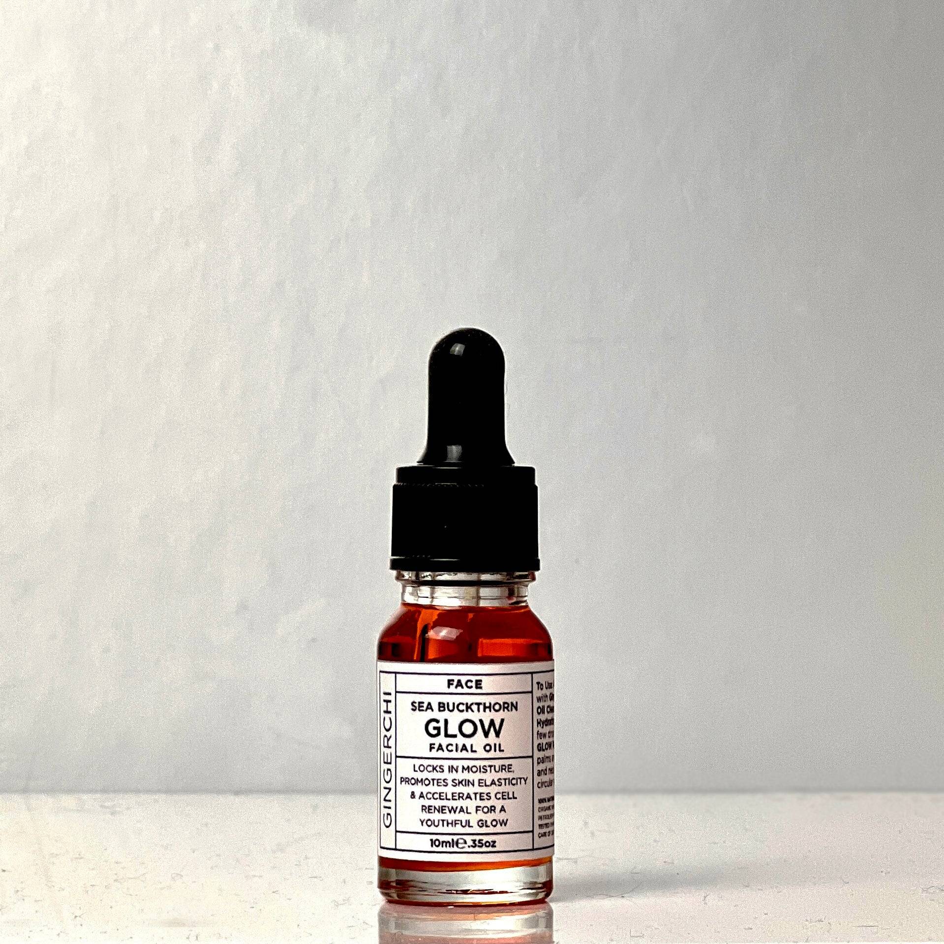 Seabuckthorn Glow Facial Oil bottle with dropper