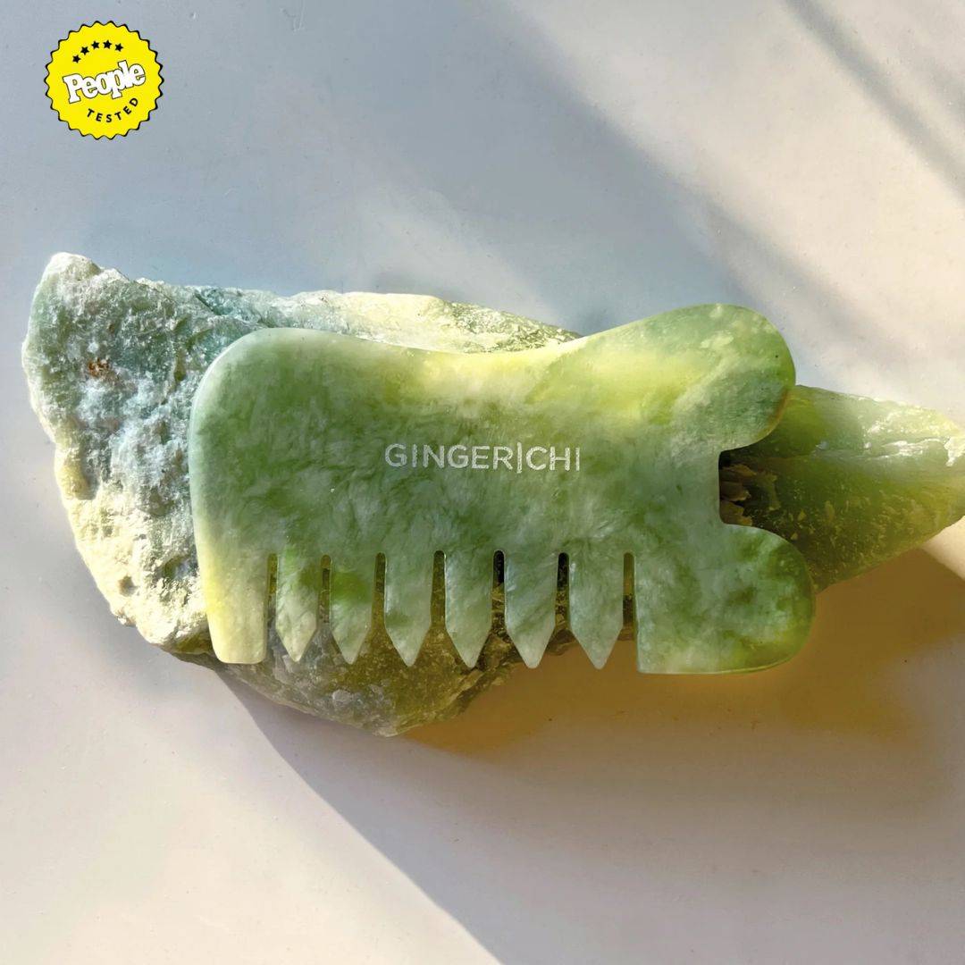 Jade Gua Sha Face & Comb Tool – Lift & Refresh | GingerChi