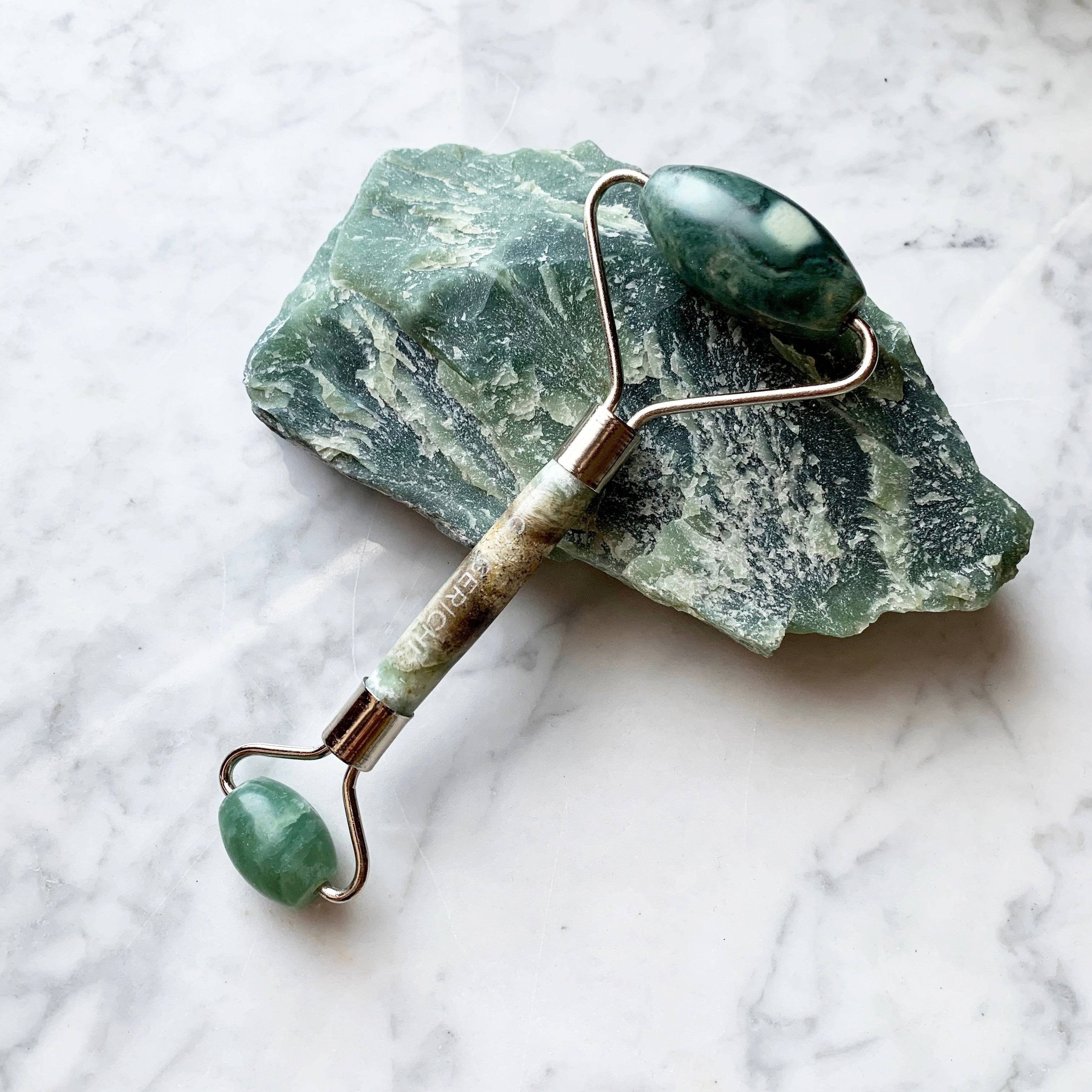 semiprecious jade roller for refining pores and enhancing skin elasticity
