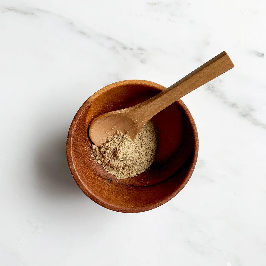 Finely ground rice bran powder cleanser for gentle exfoliation