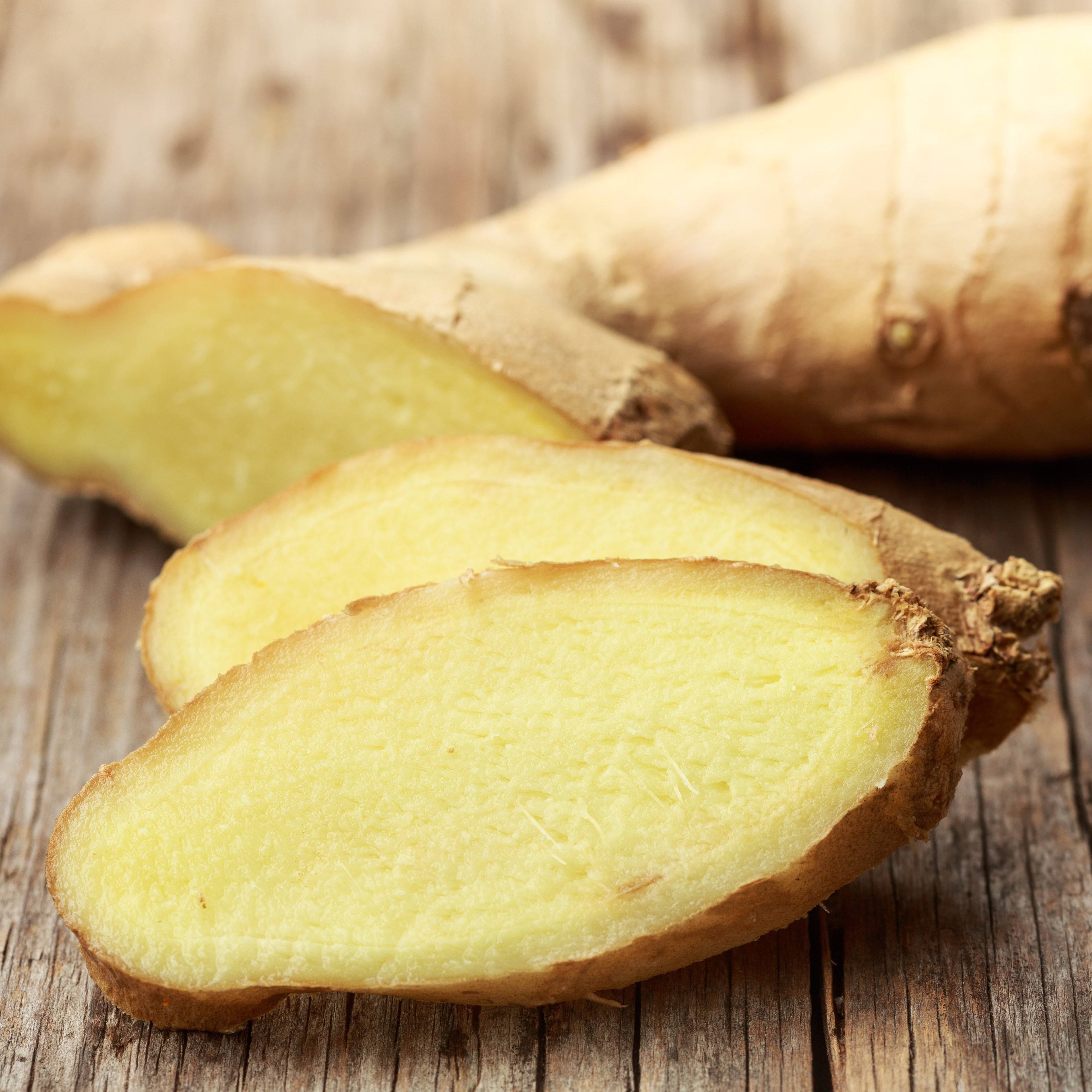 Fresh ginger root oil used as a botanical skincare ingredient, known for its warming, invigorating properties that support circulation and skin vitality.